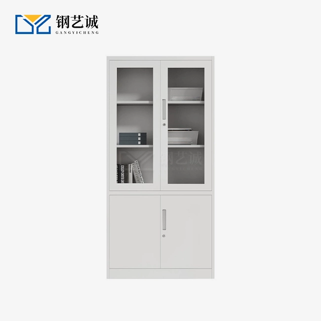 Four-Door Steel and Glass Filing Cabinet